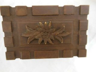 Antique Black Forest Hand Carved Puzzle Box W/concealed Opening Panel C 1900