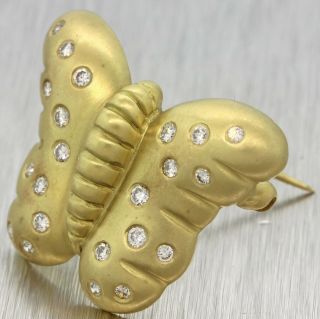 Vintage Vahe Naltchayan Designer 18K Yellow Gold & Diamond Butterfly Brooch Pin 3