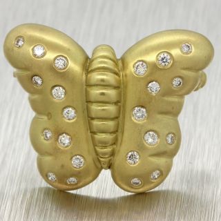 Vintage Vahe Naltchayan Designer 18K Yellow Gold & Diamond Butterfly Brooch Pin 4