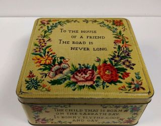 Vintage Carr & Co.  Ltd Of England Biscuit Mfg Tin " To The House Of A Friend "