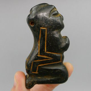 Meteorite Pallasite Hand Carved Alien Pendants Statue Sculpture Magnetic Field
