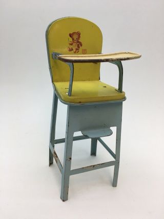 Vintage J Chein Doll Furniture - High Chair - 50 
