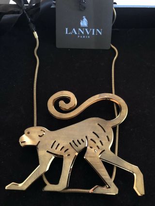 Rare Collectible Lanvin Paris Monkey Necklace
