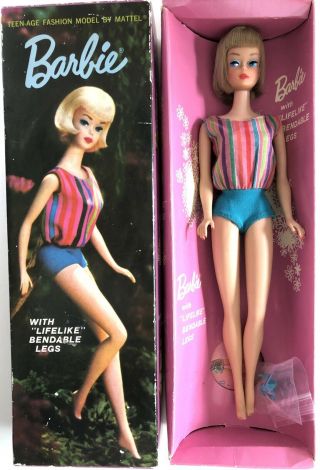 Vintage Ash Blonde Long Hair American Girl Barbie Doll W/ Acc.  Box