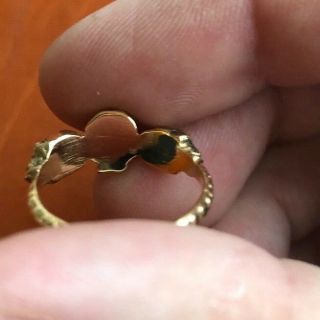 Antique Vintage 18ct Gold Memento Mori Mourning Three Skull Diamond Ring 2