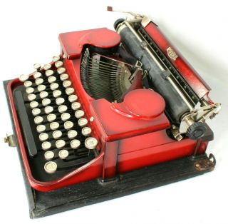 VTG Antique Red Royal Model P Typewriter w/ Case & Extra Ink Ribbon Twin Spool 4