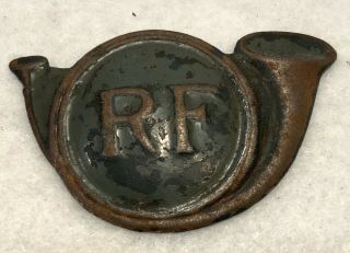 Antique C.  1910s Ww1 French Army Mountain Trooper Helmet Front Plate