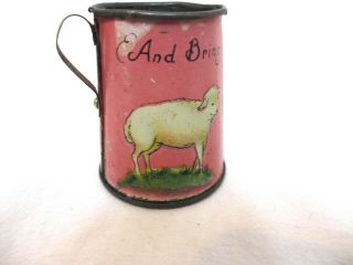 Vintage Miniature Little Bo Peep Ohio Arts Tin Litho Pitcher – circa 1930s 3