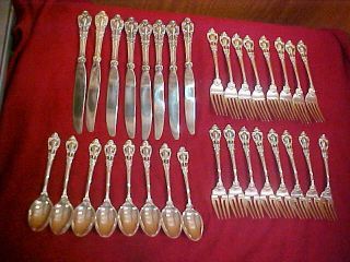 Eloquence By Lunt,  Sterling Silver Set,  No Monogram,  32 Pc.  4pc For 8.  Place