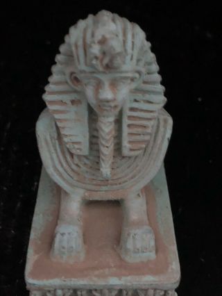 Rare Ancient Egyptian King Tutankhamen Head On Lion Body (m.  36 BC - 30 BC) 2