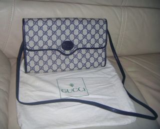Vintage Gucci Gg Supreme Logo Crossbody Envelope Bag - Italy