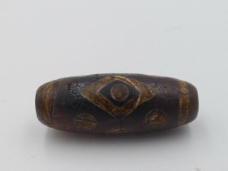 Ancient 8 Eyes Stripped Natural Tibetan Dzi Bead Powerful Amulet|eight Ey Dzix16