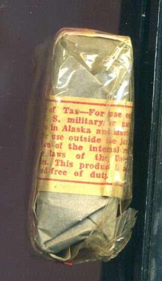 WW2 NO - Foil LUCKY STRIKE WHITES Cigarette Pack w/ SHIEK CONDOMS TIN, 3