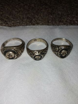 3 Old Silver German Rings