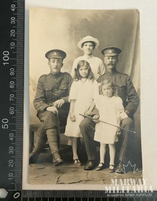Ww1 Cef Postcard With Family Group,  45th Battalion Manitoba (16813)