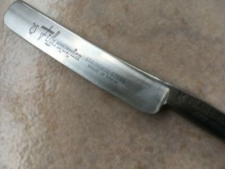 Vintage stainless steel straight razor Filarmonica doble temple Jose Monserrat 6