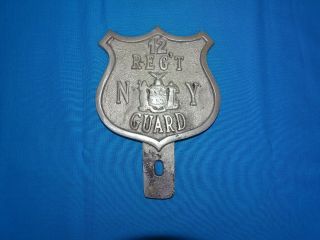 Wwi 12th Regiment Ny Guard Plaque,  License Plate Topper (37)