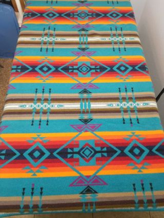 Vintage Pendleton South Western Aztec Blanket 73”x60” Reversible Chief Joseph