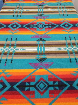 Vintage Pendleton South Western Aztec Blanket 73”x60” Reversible Chief Joseph 3