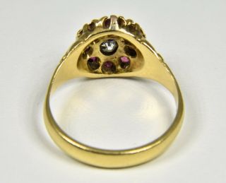 Antique Victorian 18ct Gold Ruby & Diamond Ring,  (c1880) 5