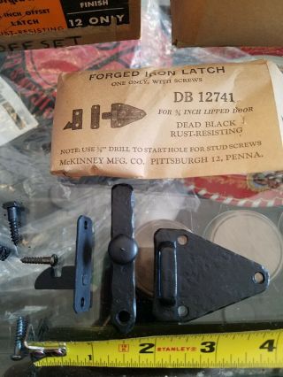 Vintage Nos Old Stock Forged Iron Latch 12741 3/8 Inch Offset Mckinney
