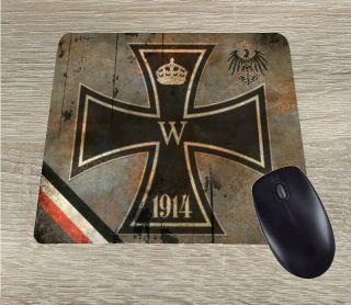 Iron Cross Ww1 German Patriotic Mouse Pad Vintage Design 1914 - 1918