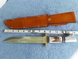 Vintage Western Usa L46 - 8 Stag Hunting & Fighting Knife