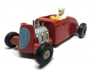 Vintage Saunders 1932 Flathead V8 Ford Hot Rod Roadster Friction Toy Car W/ Case