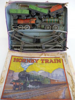 Vintage Hornby Meccano Train Set; Boxed Toy Track & Locomotives