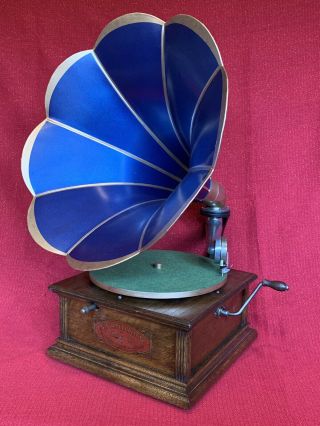 Antique Standard Model A Disc Columbia Phonograph Record Player &record Restored