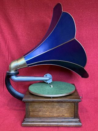 Antique STANDARD MODEL A DISC Columbia PHONOGRAPH Record Player &Record Restored 6