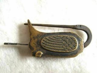 Chinese Old Style Brass Carved Swan Padlock Lock/key