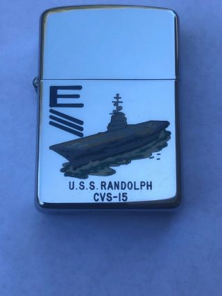 Vintage Town & Country Zippo - Uss Randolph Cvs - 15 Hand - Painted Item