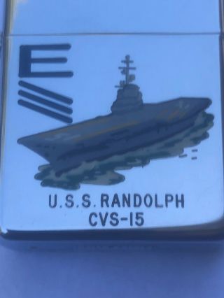 Vintage Town & Country Zippo - USS RANDOLPH CVS - 15 Hand - Painted Item 9