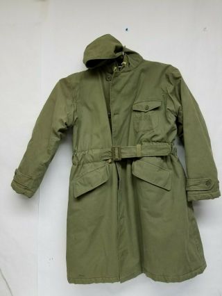 1943 Wwii Us Navy Dept Contract Nxsx 43461 Sz 46 Alpaca Lined Deck Coat W/hood