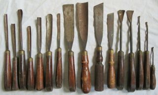 Addis Herring & Buck Carving Chisels/gouges Vtg Old Antique Tool Estate