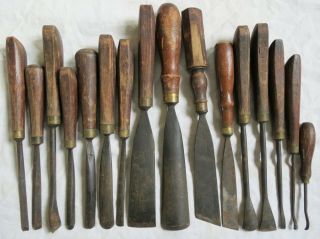 Addis Herring & Buck Carving Chisels/Gouges Vtg Old Antique Tool Estate 6