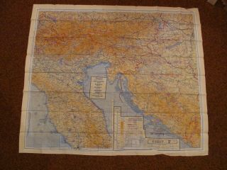 Wwii Us Aaf Double Sided Silk Escape Map E/f,  Marked 43e And 43f Dated 1943