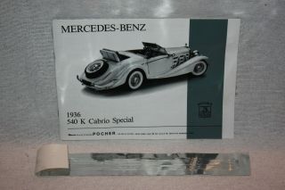 Pocher 1/8 Scale 1936 Mercedes Benz 540K Cabrio Special Model Car Kit 12