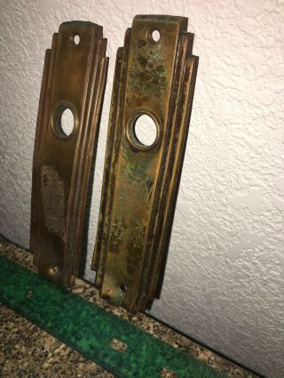2 Vintage Key Door Knob Back Plate’s Brass or Copper. 4