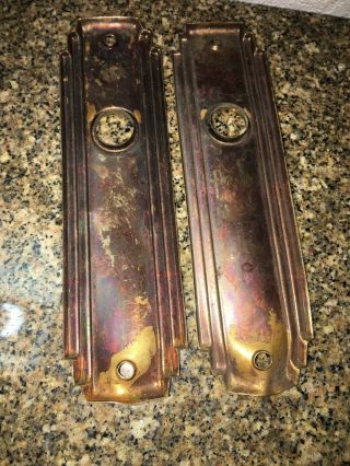 2 Vintage Key Door Knob Back Plate’s Brass or Copper. 5