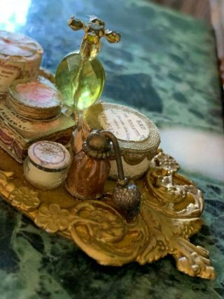 Artisan Miniature Dollhouse Vintage Susan Harmon Vanity Tray Diorama 7