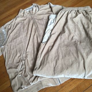 Vintage Bootleg Gucci Velour Track Suit Cream Mens Xxl Designer