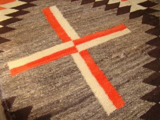 Antique Navajo Blanket Native American Dazzler Weaving Rug with Crosses 10