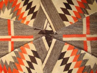 Antique Navajo Blanket Native American Dazzler Weaving Rug with Crosses 11