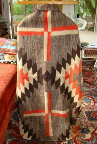 Antique Navajo Blanket Native American Dazzler Weaving Rug With Crosses