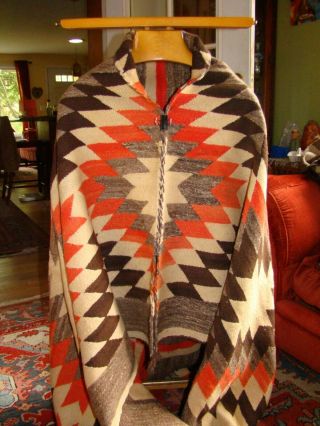 Antique Navajo Blanket Native American Dazzler Weaving Rug with Crosses 2