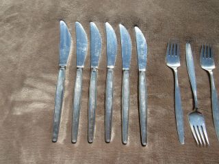 GEORG JENSEN Mid Century Mod Cypress Sterling Silver Flatware 36 Piece 3lb 14ozs 7