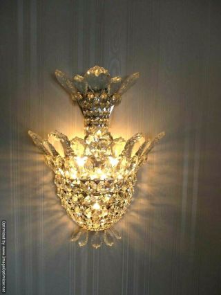 Vintage Schonbek Trilliane Crystal 3 Light 6 Inch Silver Wall Sconce Wall Light