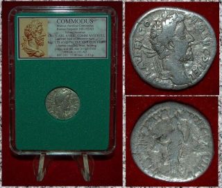 Ancient Roman Empire Coin Of Commodus Libertas On Reverse Silver Denarius